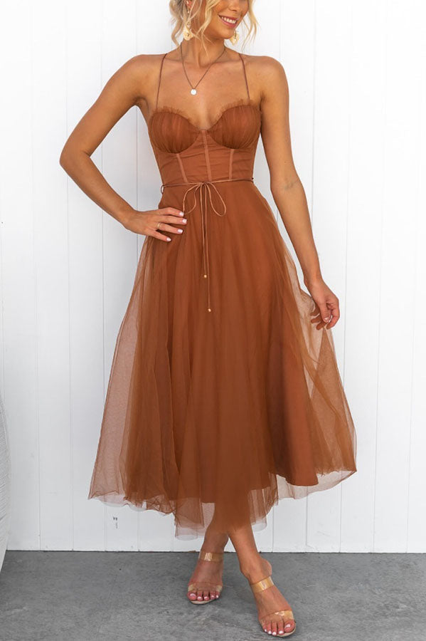 Variant image for Women's Maxi Dress White Size M Chiffon Formal-9