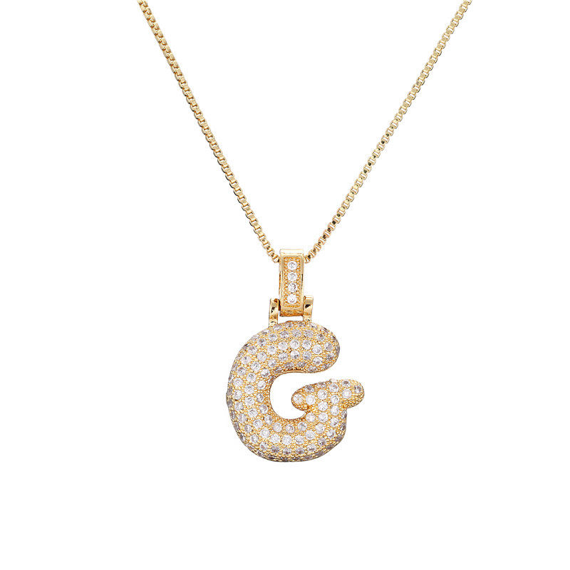 14k Gold-Plated Initial Necklace with Zircon Accents – Dazzling Bubble Letter Design 28