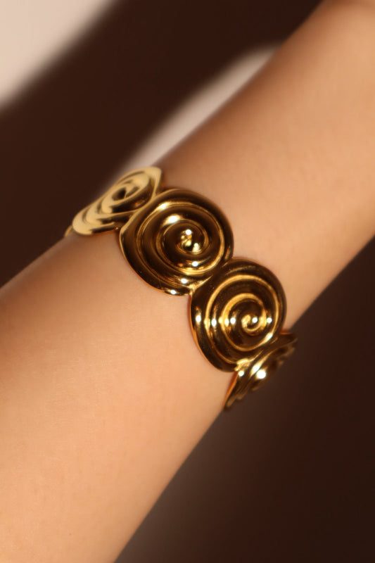 Unisex Bracelet Gold Stainless Steel Multi Conch - 2