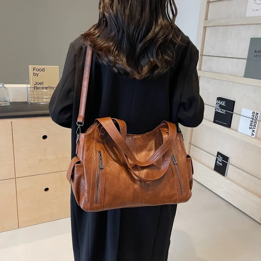 Women's Shoulder Bag Black Medium Faux Leather-4