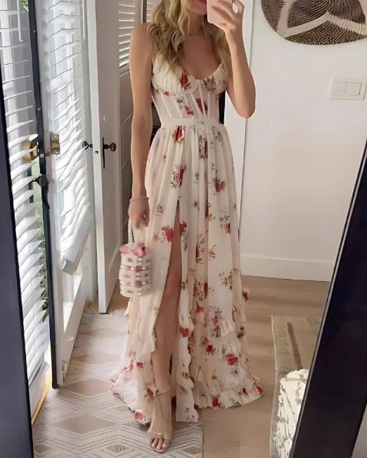 Elegant Women's Lace Floral Midi Dress for Formal Events, Weddings, and Cocktail Parties
