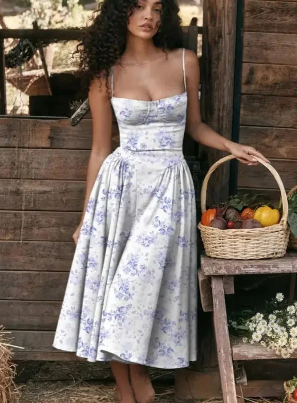 Women's Summer Dress White Lightweight Polyester V-Neck-6