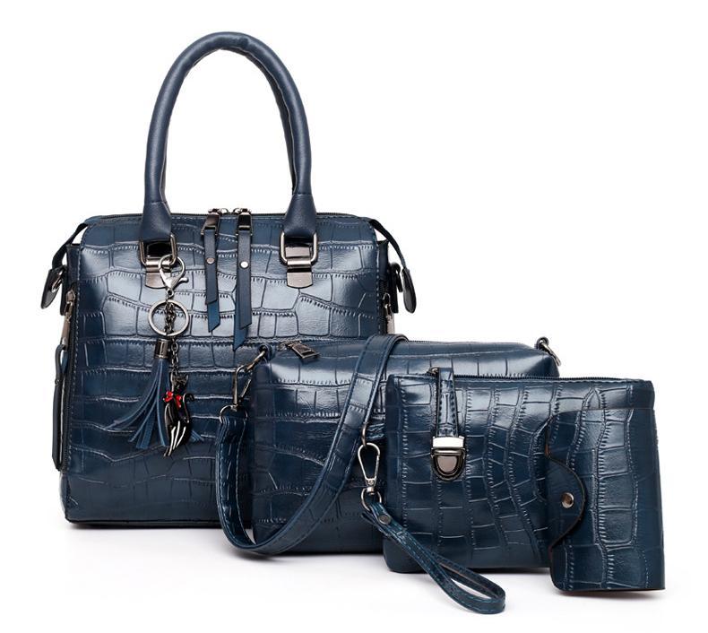 Variant image for Women's 4-Piece Bag Set Black One Size Faux Leather-4