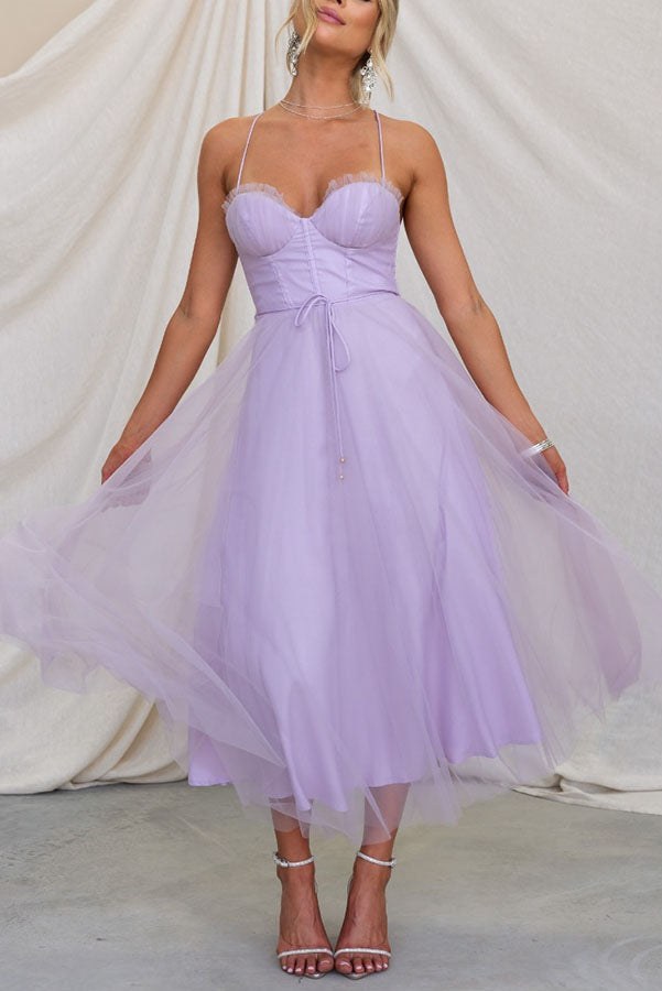 Variant image for Women's Maxi Dress White Size M Chiffon Formal-13
