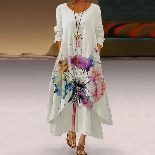 Women's A-Line Dress Green Polyester All-Season 2