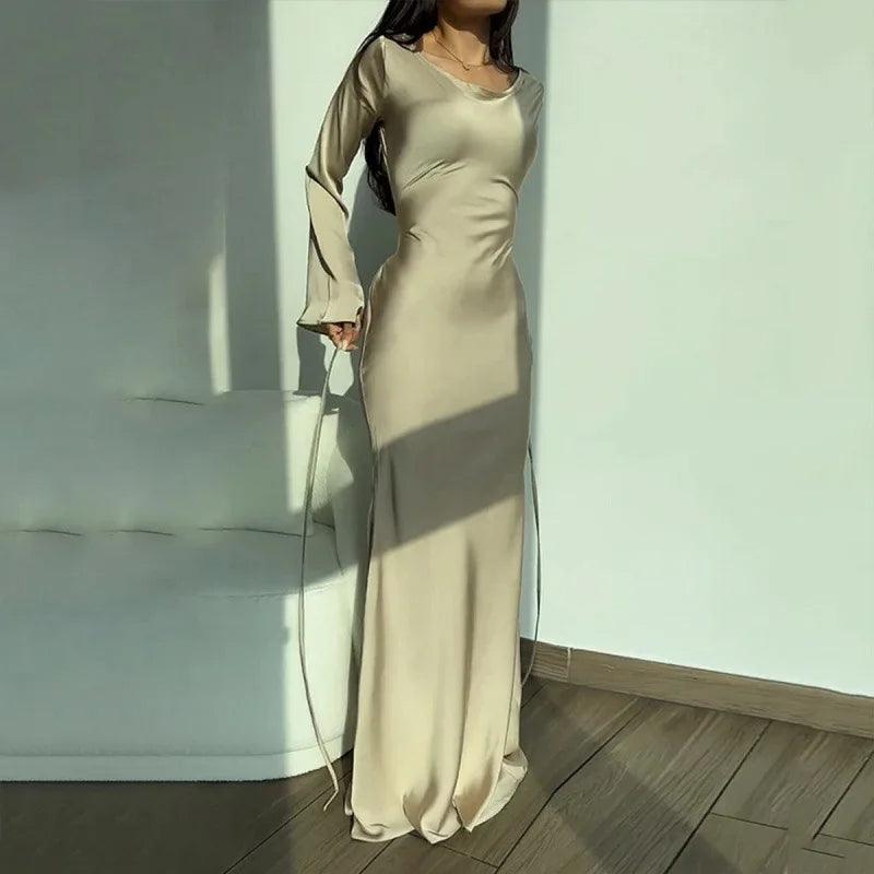 Variant image for Women's Evening Gown Black Size M Satin Blend Elegant Formal Dress-7