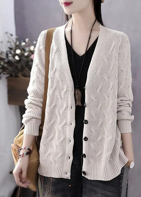 Women's Sweater Coat Blue Knit V Neck - 2