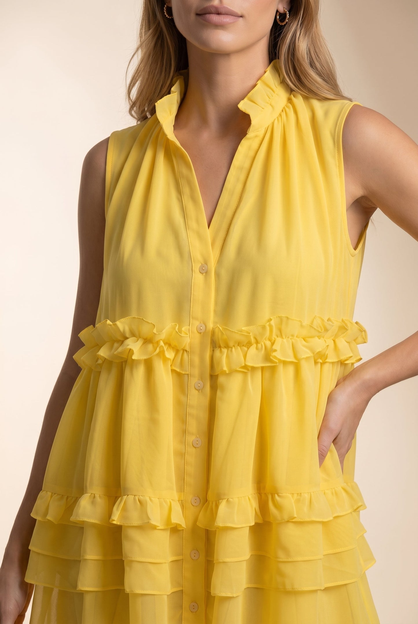 Women's Mini Dress V Neck Peplum Style Polyester - 6