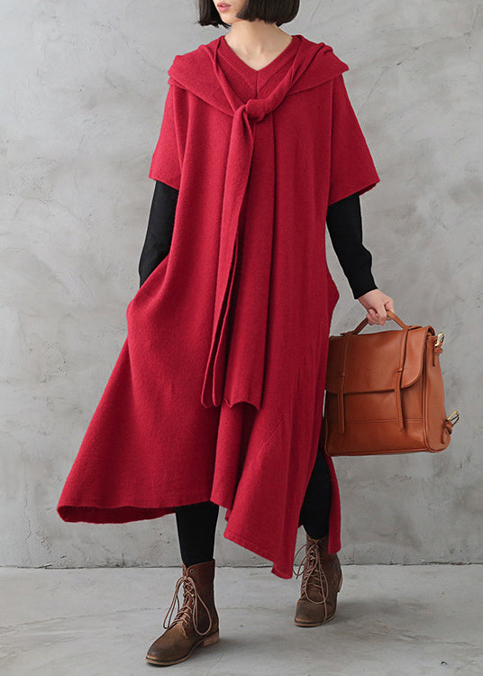 Women's Sweater Dress Red Knit - 2