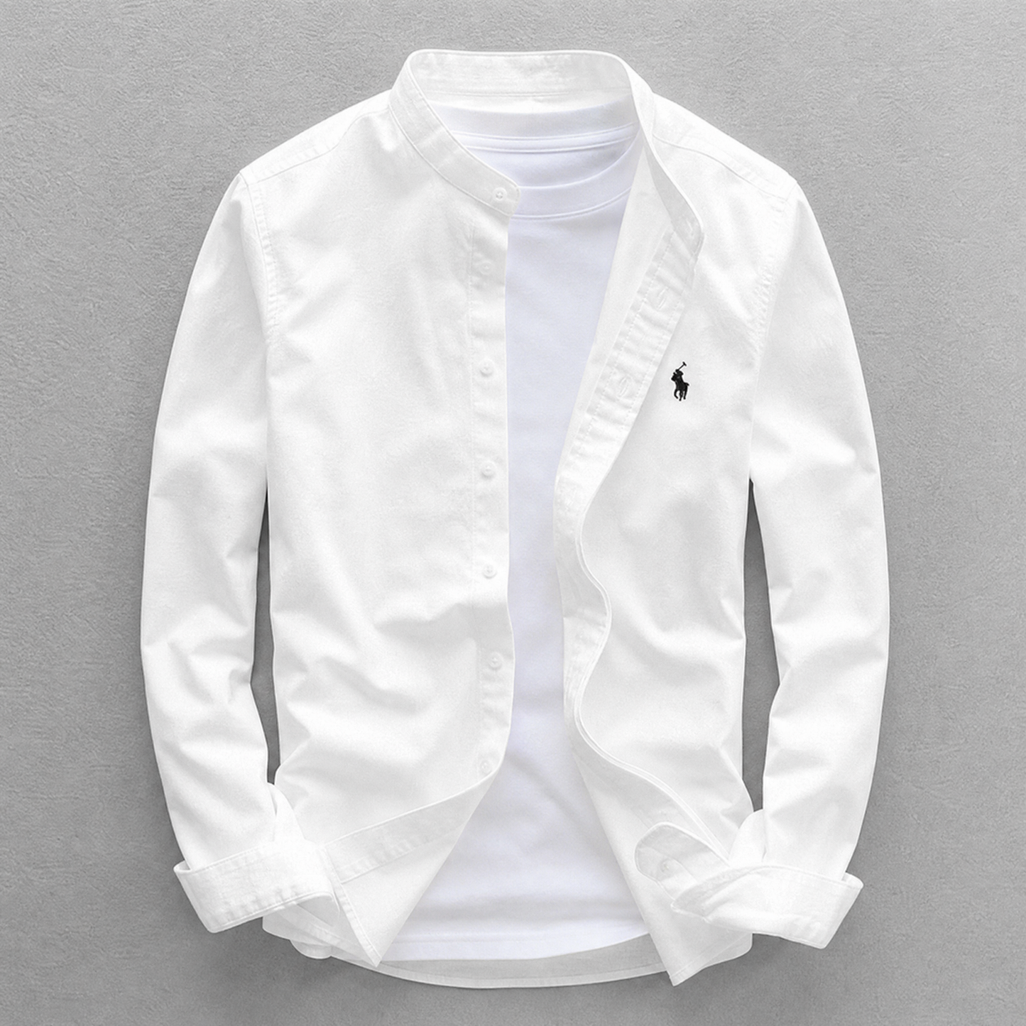 Men's Cotton-Linen Oxford Shirt – back view | Hensley London