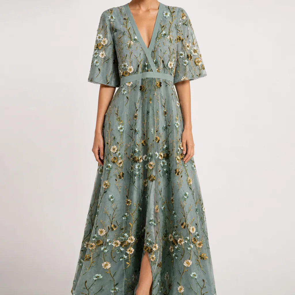 Women's Floral Wrap Maxi Dress – product view 5 | Hensley London