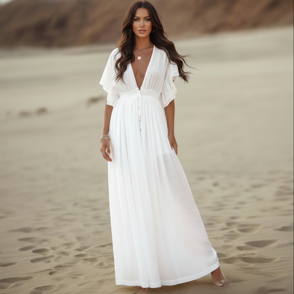 Bora Beach Cover Up Dress | Oversized, See-Through Boho Style - Image 8