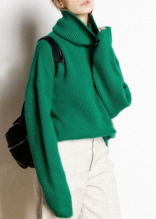 Women's Turtle Neck Top Red Cotton - 2