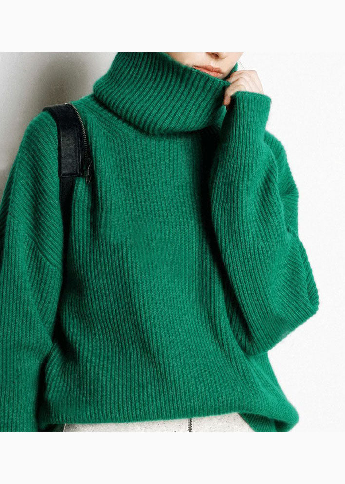 Women's Turtle Neck Top Red Cotton - 4