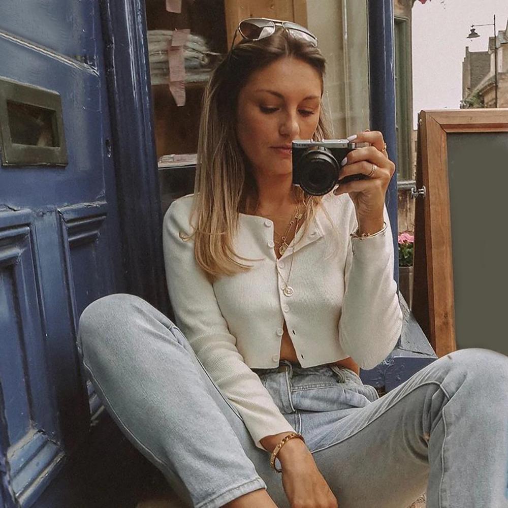 Button-down Crop Top Cardigan 1