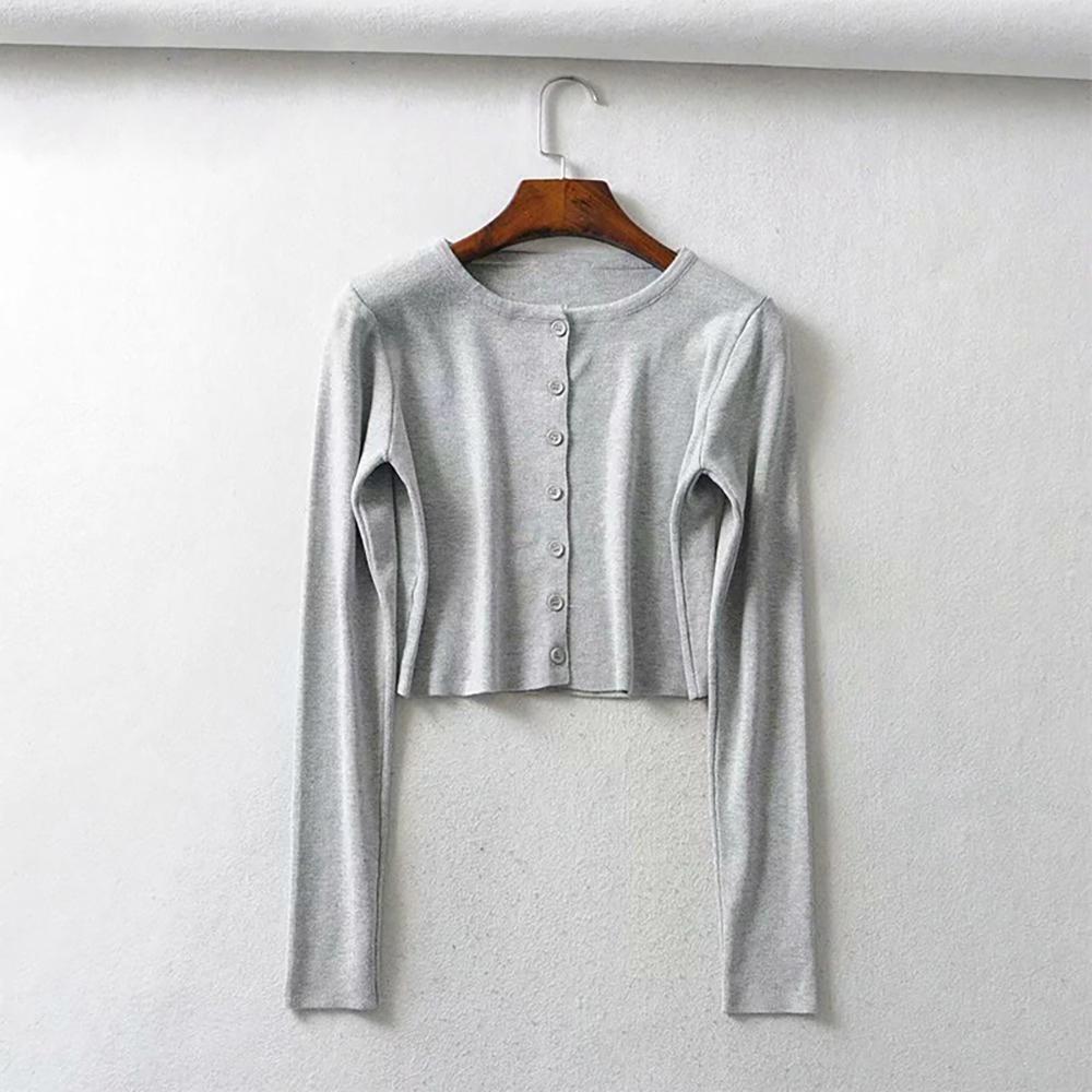 Button-down Crop Top Cardigan 15