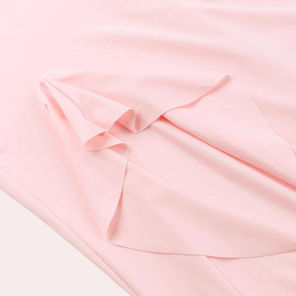 Women's Evening Dress Pink Rayon Blend High-Low Hem-6