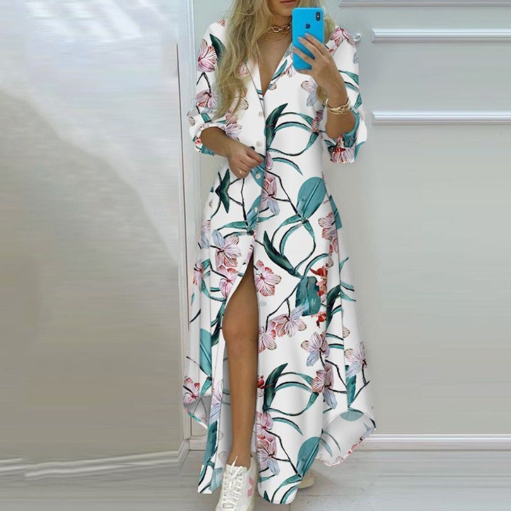 Variant image for Women's Long Dress Green Rayon Blend-21