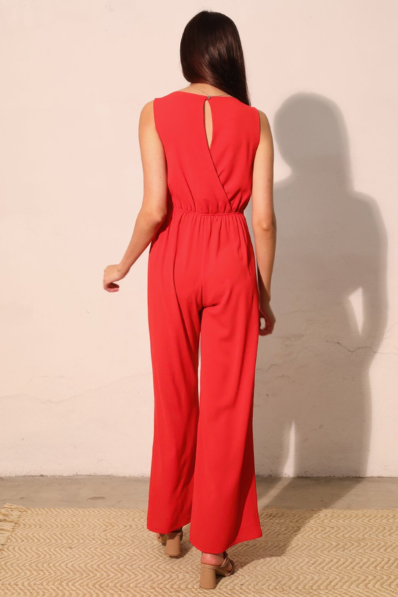 Tara Women's Jumpsuit | Textured Fabric, Twist Front - Image 5