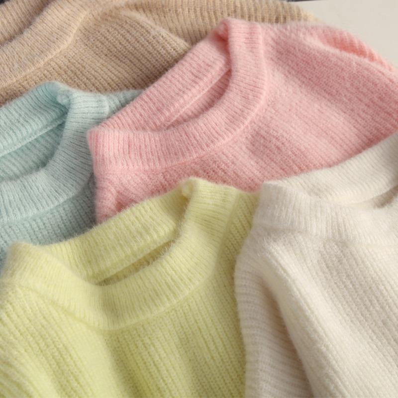 Candy-Colored Oversized Knitted Long Sleeve Pullover Sweaters 3