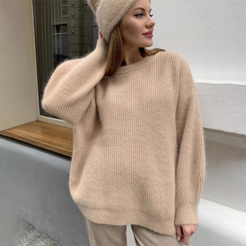 Candy-Colored Oversized Knitted Long Sleeve Pullover Sweaters 8