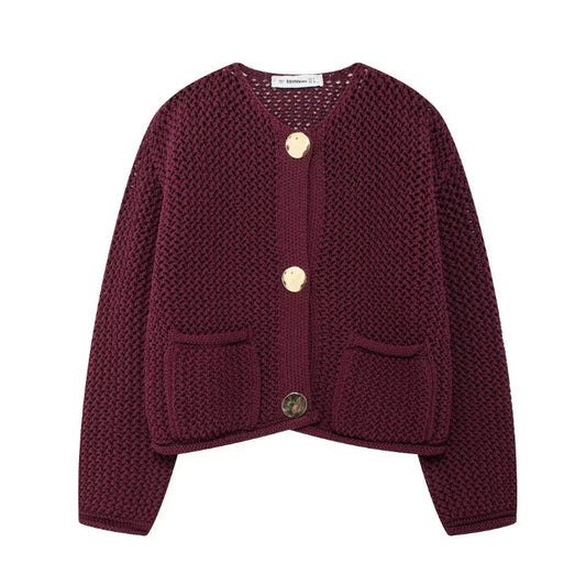 Casual Button Long Sleeve Knitted Winter Cardigan Sweater 0