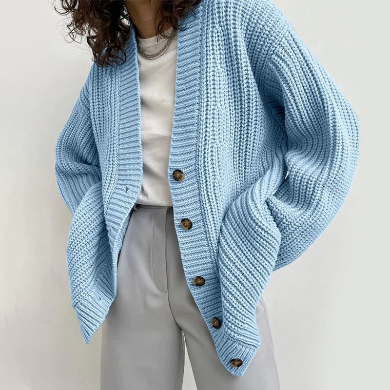 Casual Oversized Knitted V-neck Cardigan Sweaters 0