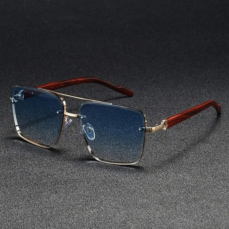 Men's Square Metal Sunglasses – Gradient UV Lenses