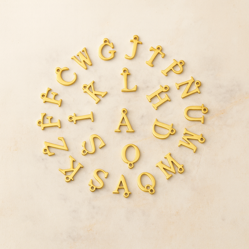 Personalized Gold Initial Necklace with Dainty Satellite Chain – Adjustable Length Women's Jewelry