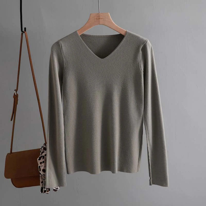 Chic and Casual Winter's Basic Long Sleeve Pullover Sweaters 11