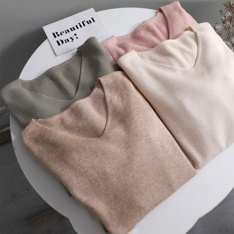 Chic and Casual Winter's Basic Long Sleeve Pullover Sweaters 2