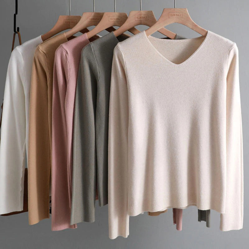 Chic and Casual Winter's Basic Long Sleeve Pullover Sweaters 3