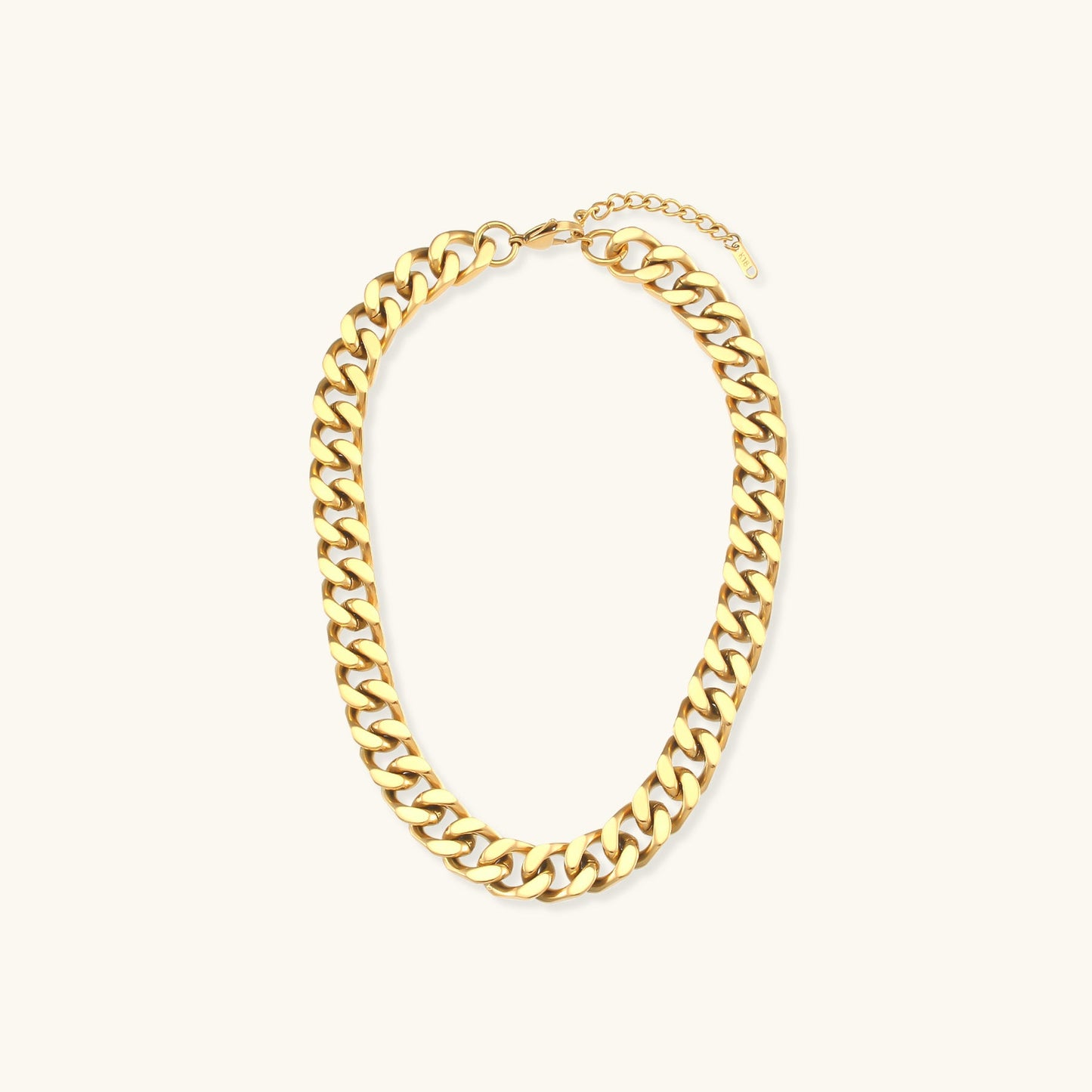 Chunky Chain Necklace in 18k Gold-Plated Stainless Steel – Hypoallergenic and Water Resistant 1