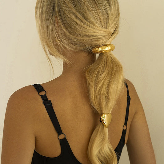 Chunky Gold Heart Hair Clip – Waterproof and Hypoallergenic Accessory 0