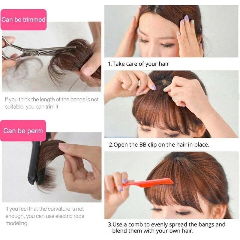 Clip-In Wispy Bangs Hair Extensions – High-Quality Synthetic Fiber, 6-Inch Length 6