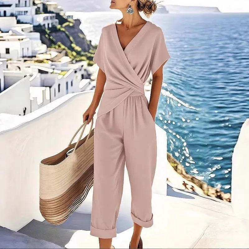 Women's Wrap-Front Two-Piece Set – product view | Hensley London