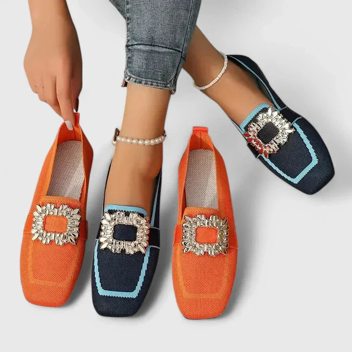 Women's Black Loafers Breathable Fabric Orthopedic Comfort - Image 6