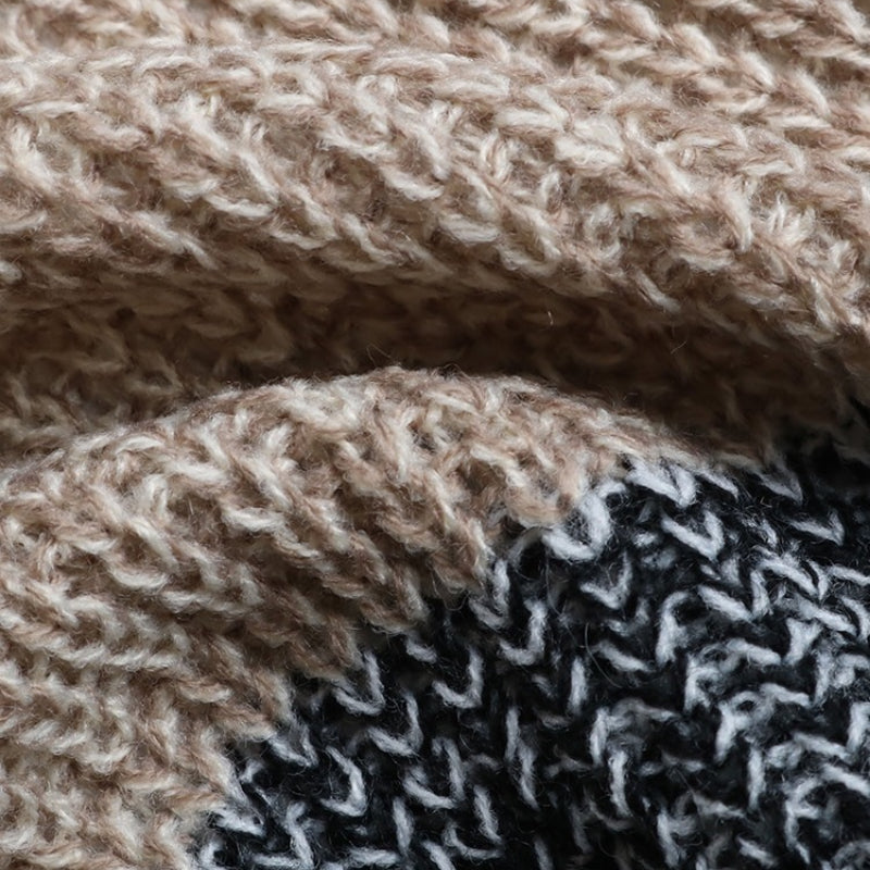 Cozy Long Sleeve Patchwork Style Knitted Winter Outdoor Cardigans 4