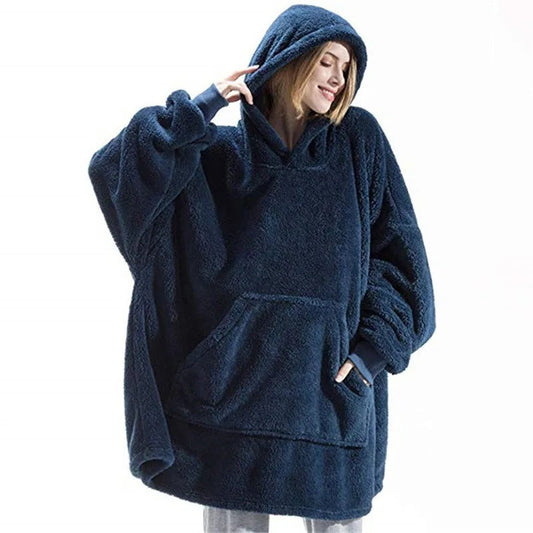 Cozy Oversized Hooded Fleece Sweater for Warm Winter Days and Nights 0