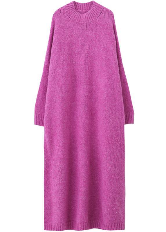 Women's Long Dress Rose Knit One Size Plus - 5