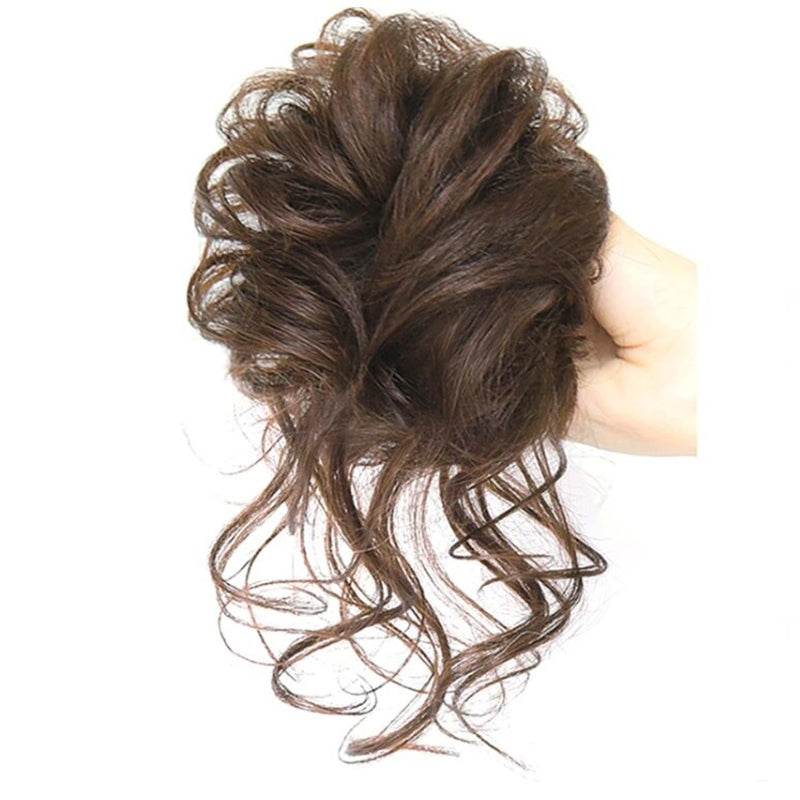 Curly Hair Extensions for Women – Easy Wrap Messy Bun Scrunchy in Bamboo Fiber, Lightweight and Comfortable 2