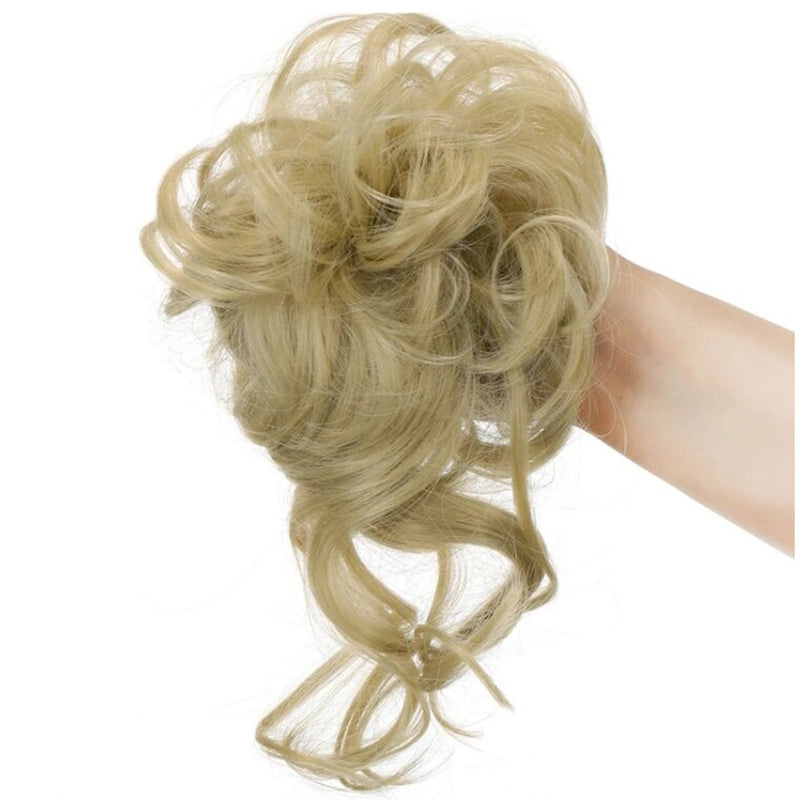 Curly Hair Extensions for Women – Easy Wrap Messy Bun Scrunchy in Bamboo Fiber, Lightweight and Comfortable 4