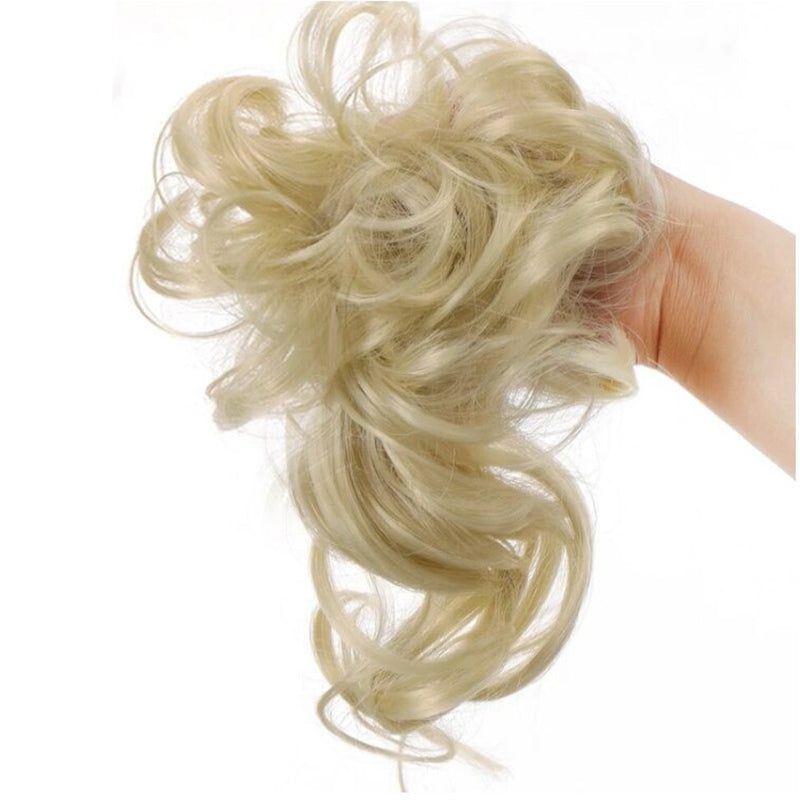 Curly Hair Extensions for Women – Easy Wrap Messy Bun Scrunchy in Bamboo Fiber, Lightweight and Comfortable 5