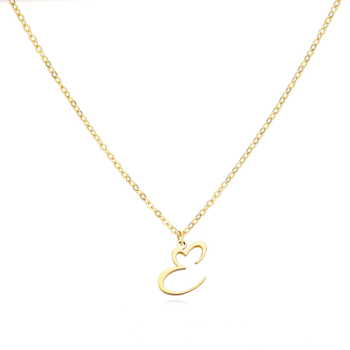 Dainty Gold Initial Necklace for Women – Personalized Heart-Shaped Stainless Steel Jewelry, 45cm 30