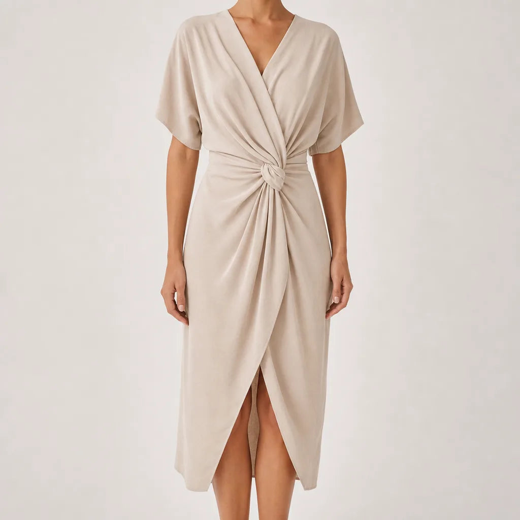 Women's Knot-Front Midi Dress – product view 4 | Hensley London