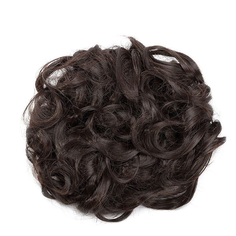 Easy Stretch Clip-in Large Curly Hair Bun Extension for Instant Volume 15