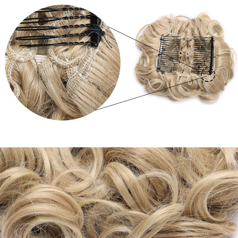 Easy Stretch Clip-in Large Curly Hair Bun Extension for Instant Volume 5