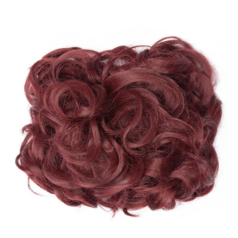 Easy Stretch Clip-in Large Curly Hair Bun Extension for Instant Volume 7