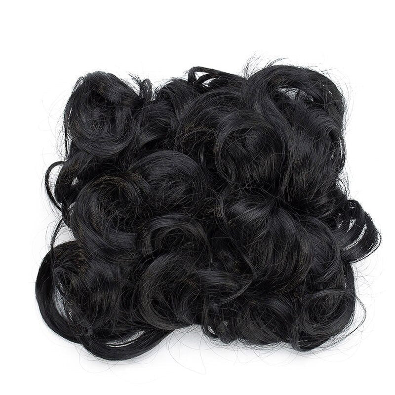 Easy Stretch Clip-in Large Curly Hair Bun Extension for Instant Volume 9