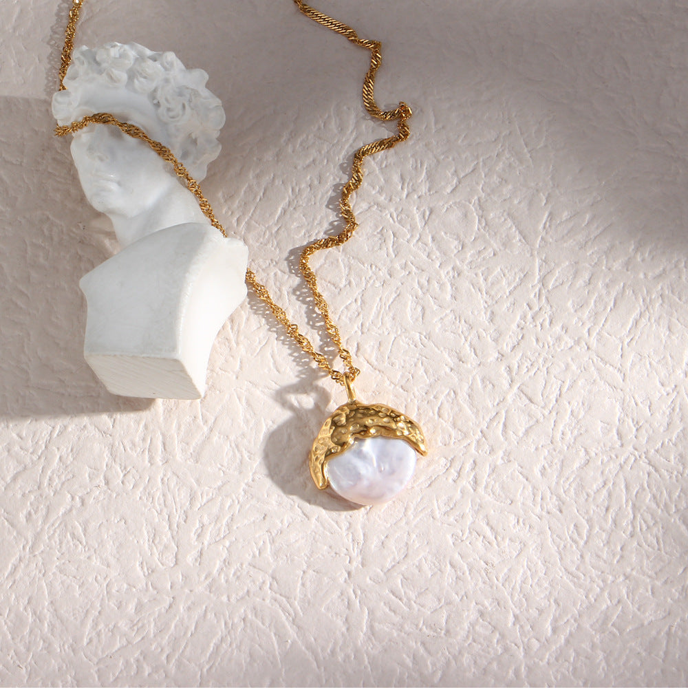 Elegant 18K Gold Pearl Necklace – Waterproof, Hypoallergenic, and Timeless Design 2